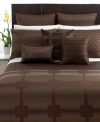 On the grid. A bold appliqué design makes a modern impact on soft velvet for a new look of luxury from Hotel Collection.