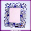 Ornate Scrolls, Celtic Large Blue Swarovski Crystals French Picture Frame for...