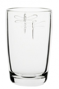 La Rochère Set of 6 Dragonfly Décor Tumblers, Clear, 14-Oz.