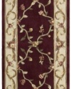 Nourison Citi Limits Burgundy Floral Trellis 3.6-Feet by 5.6-Feet Polyacrylic Area Rug