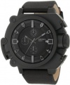 Diesel DZ4243 Men's Oversized Black Ion Plated Leather Strap Black Dial Chronograph Watch