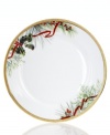 A new holiday classic, these Holly Berry dinner plates feature filigree-patterned gold and beautiful Christmas botanicals in elegant white porcelain. Complements Grand Buffet Classic Gold and Red Rim dinnerware.