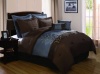 Victoria Classics Harmony 8-Piece King Comforter Set, Blue/Chocolate