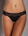 Calvin Klein Women's Seductive Comfort Bikini W/Lace,Black,Large