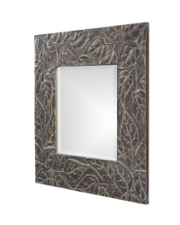 Howard Elliott Vines Square Framed Mirror in Deep Merlot 37041