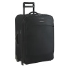 An ideal travel bag for extended trips, this expandable Briggs & Riley's upright rolling luggage offers 3 expansion, for more packing capacity on demand. Go ahead and pack those souvenirs. Tuff-lite fabric is strong, lightweight and abrasion resistant. SpeedThru™ pocket allows for quick storage of items at security checkpoints. Outsider® handle for wrinkle-free flat packing.