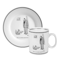 Konitz New Yorker Collection Mug and Salad Set Outside The Box, White/Black