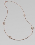 Delicate filigree-inspired stations on a link chain, all in warm 18k rose gold. 18k rose goldLength, about 27Lobster clasp closureMade in Italy