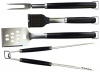 Charcoal Companion 4-Piece Perfect Chef Barbecue Tool Set with Black Handles