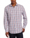 Perry Ellis Men's Big-Tall Long Sleeve Heather Plaid Woven