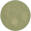 Safavieh Courtyard Collection CY2098-1E06 Olive and Natural Indoor/Outdoor Round Area Rug, 6-Feet 7-Inch