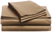 Pinzon Hemstitch 400-Thread-Count Egyptian Cotton Sateen King Sheet Set, Chestnut