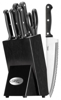 Ginsu Essential Series 8-Piece Stainless Steel Knife Set with Black Block 4871