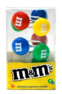 M&MS Candy Colored Bath Shower Curtain Hooks Set/12