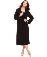 A chic layering piece, this gold-flecked RACHEL Rachel Roy knit duster coat is a fall must-have for transition weather!