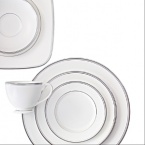 Double bands of shimmering platinum surround each piece of the Kilbarry Platinum pattern. This fine bone china is both understated and modern.