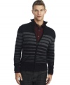 Add a splash of stripes to your winter mix with this handsome Kenneth Cole Reaction sweater.