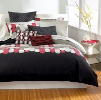 Bar III Pinball Full/Queen Comforter Black/Red/Taupe/Silver