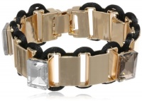 Anne Klein Bennet Gold-Tone Black Drama Friendship Bracelet