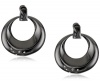 Kenneth Cole New York Modern Orchid Hematite-Color Pave Gypsy Hoop Earrings