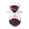 This on-glass, red wine aerator improves taste and enhances the bouquet of your favorite vintages. Designed to provide just the right amount of aeration, it softens the wine without flattening its taste. A fine-mesh screen removes sediment.