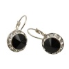 Jet Black 15mm Crystal Drop Earrings Made With Swarovski Elements