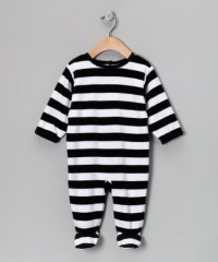 Leveret Velour Striped Coverall Rompers Footed One Piece (Size 3-18 Months)