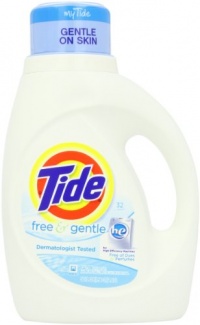 Tide Free and Gentle High Efficiency Unscented Detergent, 50 Ounce (Pack of 2)