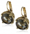 Kate Spade New York Gold-Tone Round Lever Back Black Stud Earrings