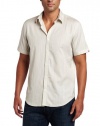 Calvin Klein Sportswear Men's Short Sleeve Twill Stripe Dobby Woven Shirt