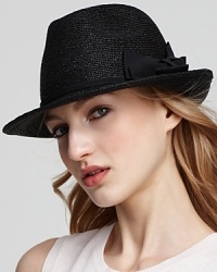 Aqua Straw Fedora with Oversized Bow