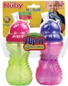 Nuby 2 Pack No-Spill Flip-It Cup, Colors May Vary, 10-Ounce