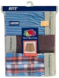 Fruit of the Loom Boys 8-20 Exposed Waistband Woven Boxer 3-Pack