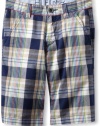 Tommy Hilfiger Boys 8-20 Spencer Plaid FF Short, Flag Blue, 8 Regular