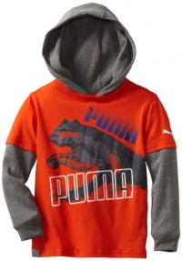 Puma - Kids Boys 2-7 Little Pixel Slider Tee, Orange, 6