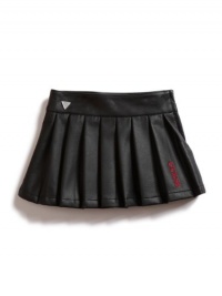 GUESS Kids Girls Pleated Pleather Skirt, BLACK (5)