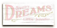 Baby Girl Sweet Dreams (Personalized) 10x24 Limited-Edition Artistic Planked Wood Sign