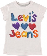 Levi's Splash Hearts T-Shirt (Sizes 2T - 4T) - white, 2t