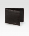 Rich textured leather in a classic folded style.One bill compartmentSix credit card slotsLeather4½W X 3½HImported