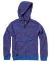 Vibrant stripes give this Quiksilver hoodie a preppy cool style.