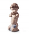 An angelic little baby counts his blessings in this precious Lladro figurine, delicately handcrafted in fine porcelain. Cute for a child's bedroom.