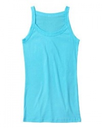 Bella Women's Super Soft Sheer Sleeveless Tank Top, light aqua, Large