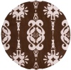 Classic Brown/Soft Pink Kids Rug Size: Round 5'