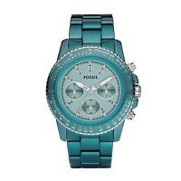 Fossil CH2706 Women's Stella Teal Aluminum Chronograph Watch