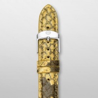 MICHELE 18 mm Yellow Multi Embossed Fashion Leather Strap