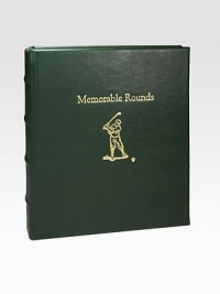 The ideal gift or keepsake for the amateur golfer, designed in fine leather with transparent, archival-quality pages to hold memorable scorecards, course photos and mementos from a day on the greens. 18 pages holds 36 scorecards Leather 5½W X 6¼H Made in USA 