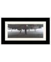 Trees in the Fog offers an eerie, dream-like perspective of the world below the boughs in black and white. An alluring panorama in any room and décor, this art print sets a serene, contemplative mood. Framed in recycled wood with black finish and gently rounded corners.