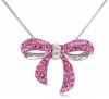 Carnevale Sterling Silver Pink Bow with Swarovski Elements Necklace, 18