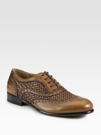 Charming woven detail makes this lace-up design one step ahead of rest, crafted in Italian leather.Leather upperPadded insoleLeather soleMade in Italy