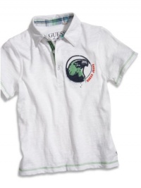 GUESS Kids Boys Little Boy Jackson Polo Tee, WHITE (2T)